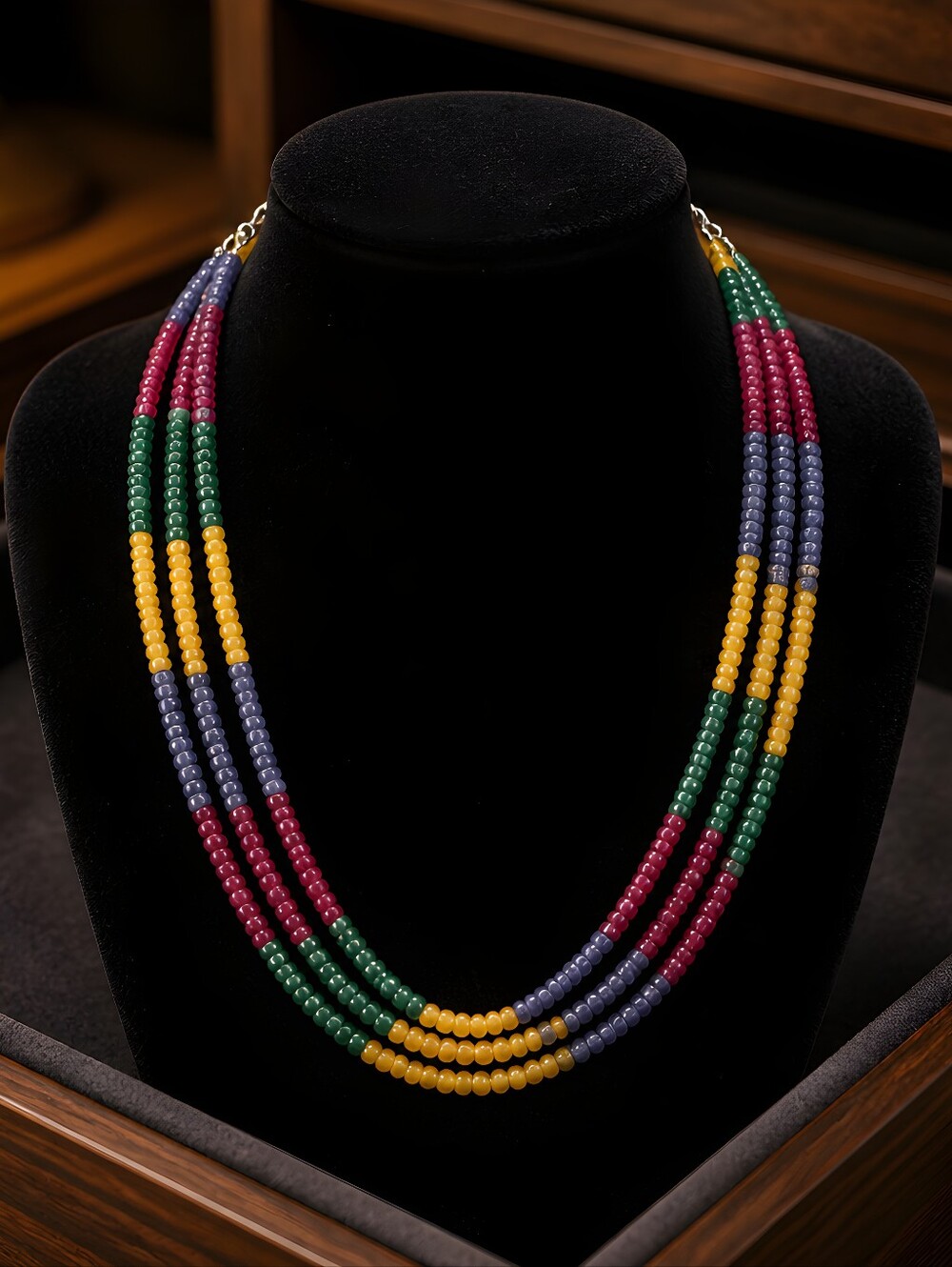NWOT. Multi-strand Beaded Earth-mined Gemstones 20"